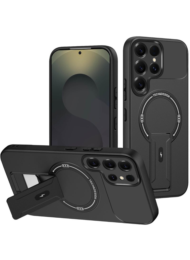 ثلاثة نمور لـ Samsung Galaxy S22 Ultra Case,شعور صديق للجلد,مقاومة بصمات الأصابع,شحن اللاسلكي المغناطيسي الحواف الناعمة الحفاظ على حالة الهاتف لـ Samsung Galaxy S22 Ultra, أسود. - Image 1